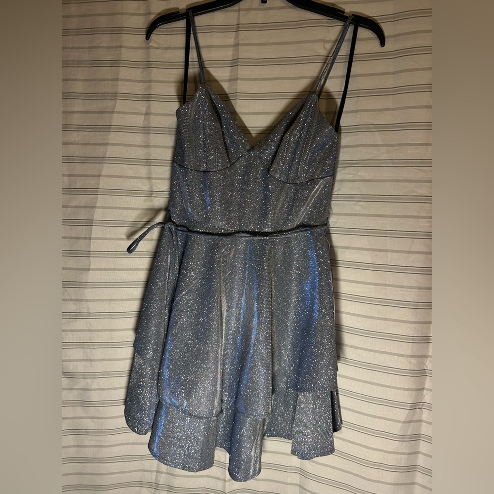 NWT B Darling Glitter Sparkly Blue Dress- Size 5/6